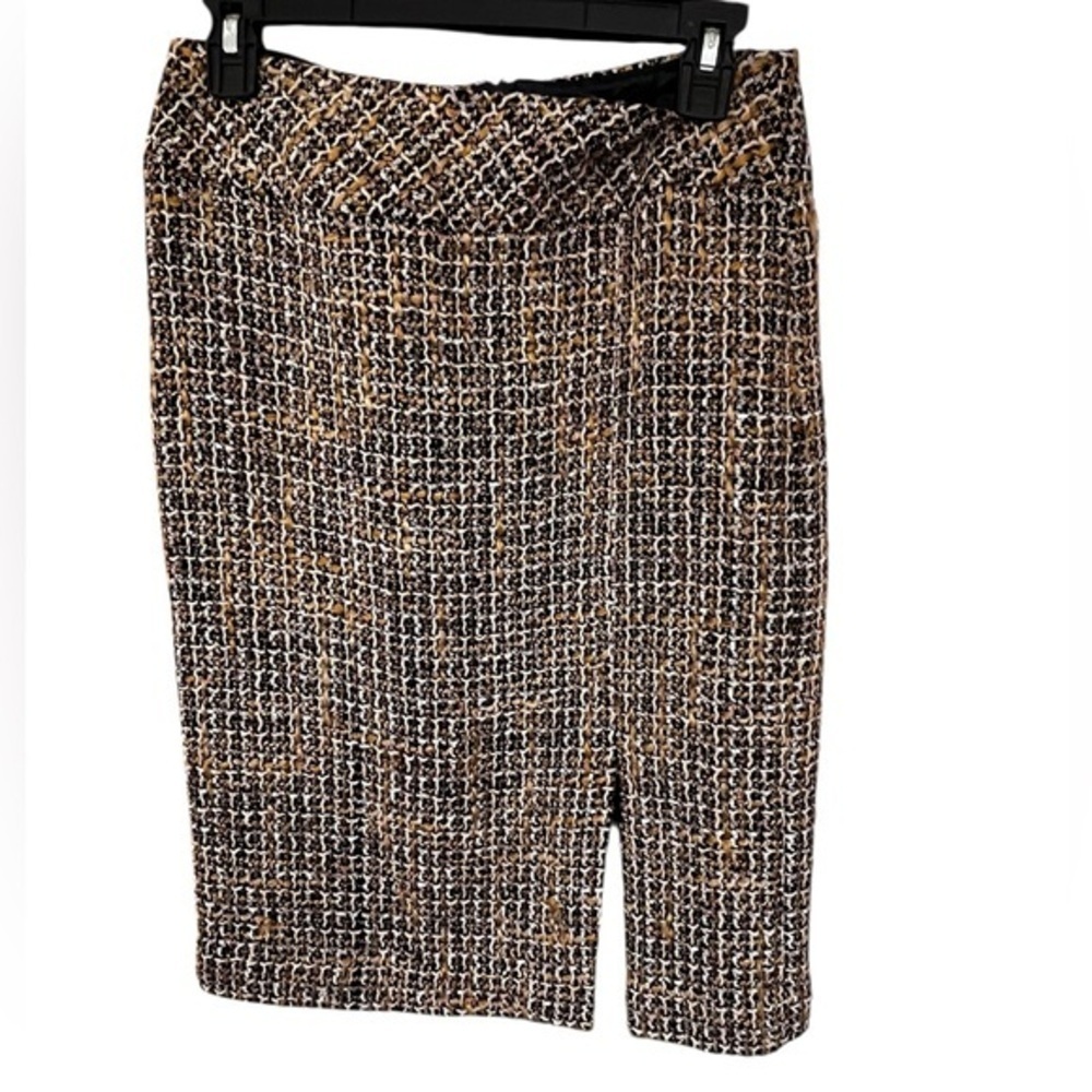 Talbots Tweed Pencil Skirt in Black, Brown, and Cream